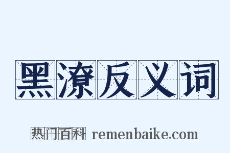 黑潦反义词是什么意思的图片